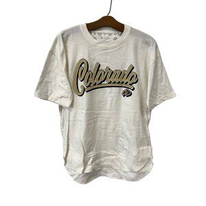 Royce Apparel Colorado Short Sleeve Graphic TShirt Women S Ivory Cotton Poly NEW